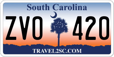 SC license plate ZVO420