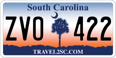 SC license plate ZVO422