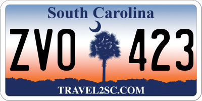 SC license plate ZVO423