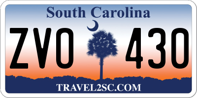 SC license plate ZVO430