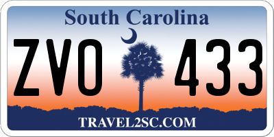 SC license plate ZVO433