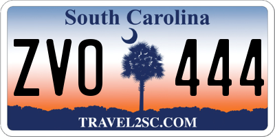 SC license plate ZVO444