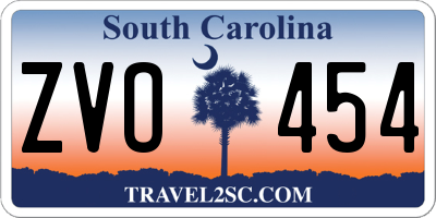SC license plate ZVO454