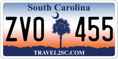 SC license plate ZVO455