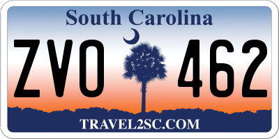 SC license plate ZVO462