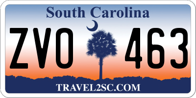 SC license plate ZVO463