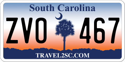 SC license plate ZVO467