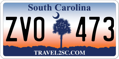 SC license plate ZVO473