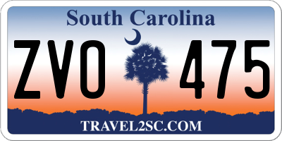 SC license plate ZVO475