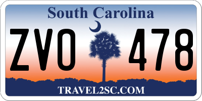 SC license plate ZVO478