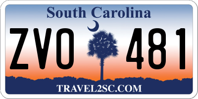SC license plate ZVO481