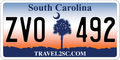 SC license plate ZVO492