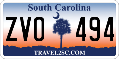 SC license plate ZVO494