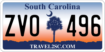 SC license plate ZVO496