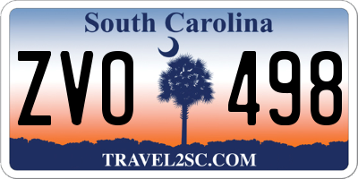 SC license plate ZVO498