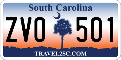 SC license plate ZVO501