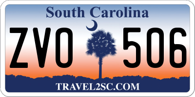 SC license plate ZVO506