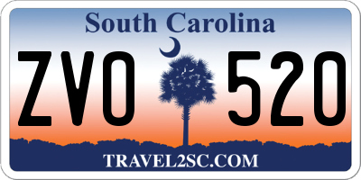 SC license plate ZVO520