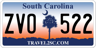 SC license plate ZVO522
