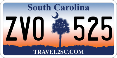 SC license plate ZVO525
