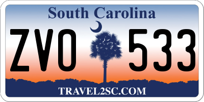 SC license plate ZVO533