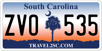 SC license plate ZVO535