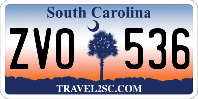 SC license plate ZVO536