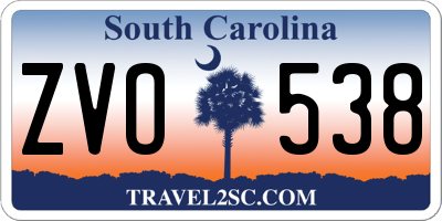 SC license plate ZVO538