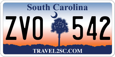 SC license plate ZVO542