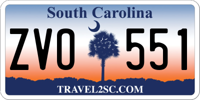 SC license plate ZVO551