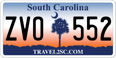 SC license plate ZVO552