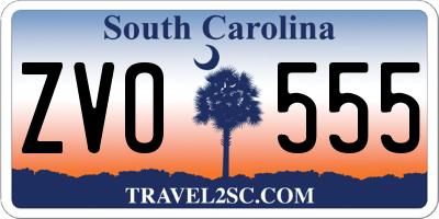 SC license plate ZVO555