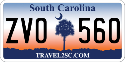 SC license plate ZVO560