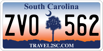 SC license plate ZVO562
