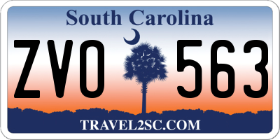 SC license plate ZVO563