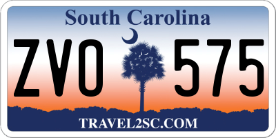 SC license plate ZVO575