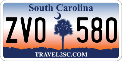 SC license plate ZVO580