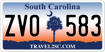 SC license plate ZVO583
