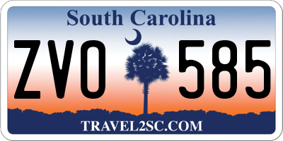 SC license plate ZVO585