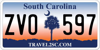 SC license plate ZVO597