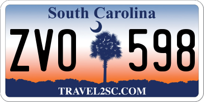 SC license plate ZVO598