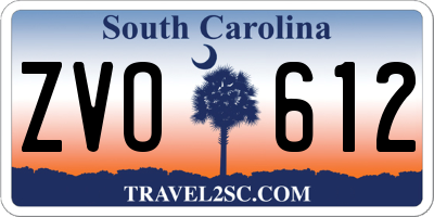 SC license plate ZVO612