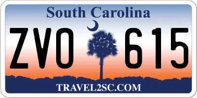 SC license plate ZVO615