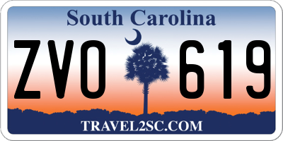 SC license plate ZVO619