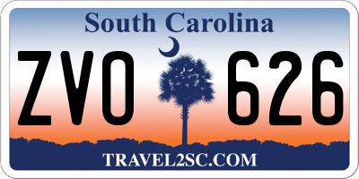 SC license plate ZVO626