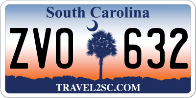 SC license plate ZVO632