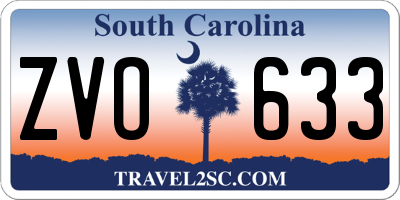 SC license plate ZVO633