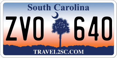 SC license plate ZVO640