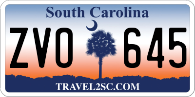 SC license plate ZVO645