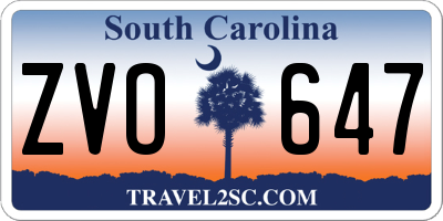 SC license plate ZVO647